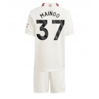 Manchester United Kobbie Mainoo #37 Tredjedraktsett Barn 2023-24 Kortermet (+ Korte bukser)